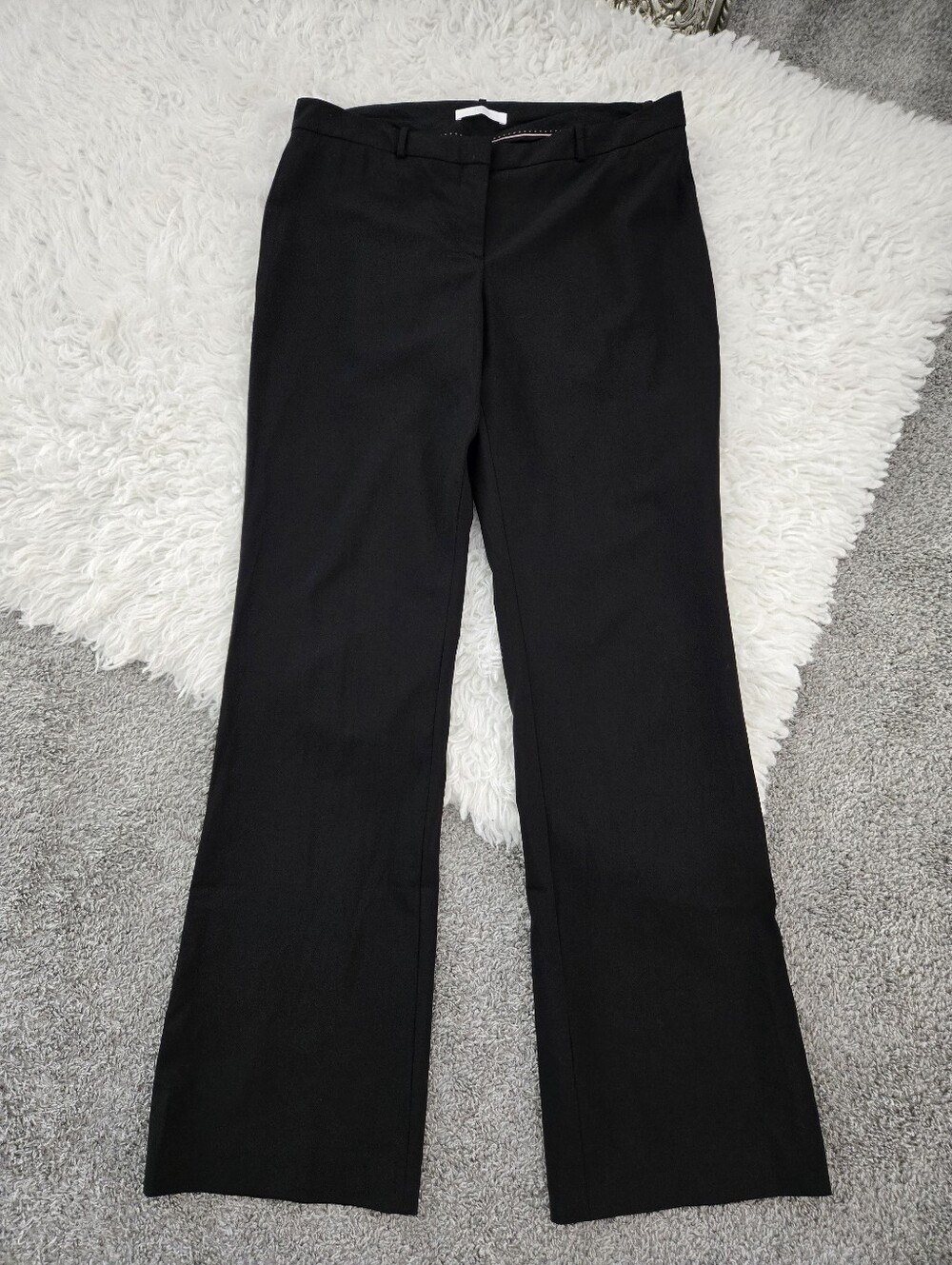 BOSS Hugo Boss Tulea Stretch Virgin Wool Trousers. Bootcut Flared. Black. US 8.
